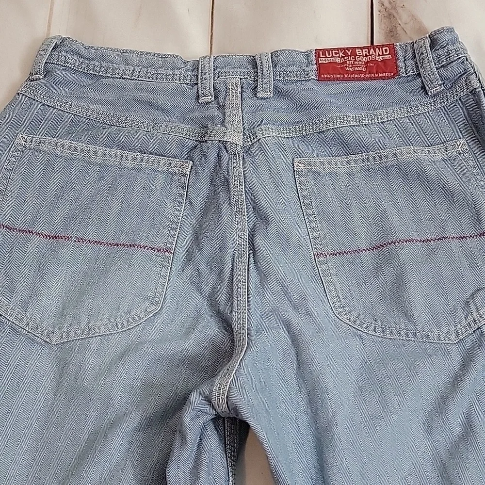 Lucky Brand Mens Carpenter Style Denim Jean Shorts Made in the USA Light Wash 33